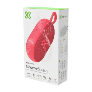 Klip Xtreme GrooveSplash, Parlante Inalámbrico Portátil, Bluetooth, Waterproof IPX7, 12hr, Rojo · KBS-030RD