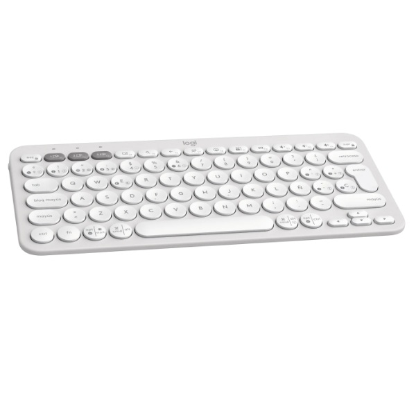 Logitech Pebble Keys 2 K380s. Teclado inalámbrico compacto, Bluetooth, Español, Blanco · 920-011784