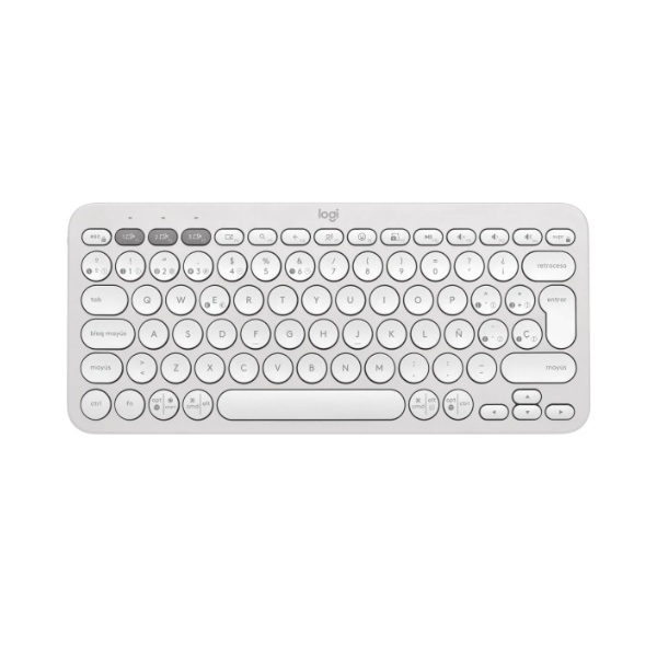 Logitech Pebble Keys 2 K380s. Teclado inalámbrico compacto, Bluetooth, Español, Blanco · 920-011784