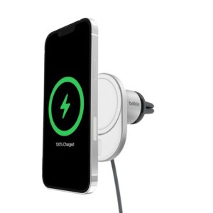 Belkin BoostCharge, Cargador inalámbrico magnético para coche con Qi2 de 15 W · WIC008btGR-V2