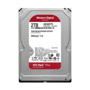 Western Digital Red Plus, Disco duro HDD para NAS 2 TB de 3.5″, SATA III 6 Gb/s, 64MB Cache · WD20EFPX