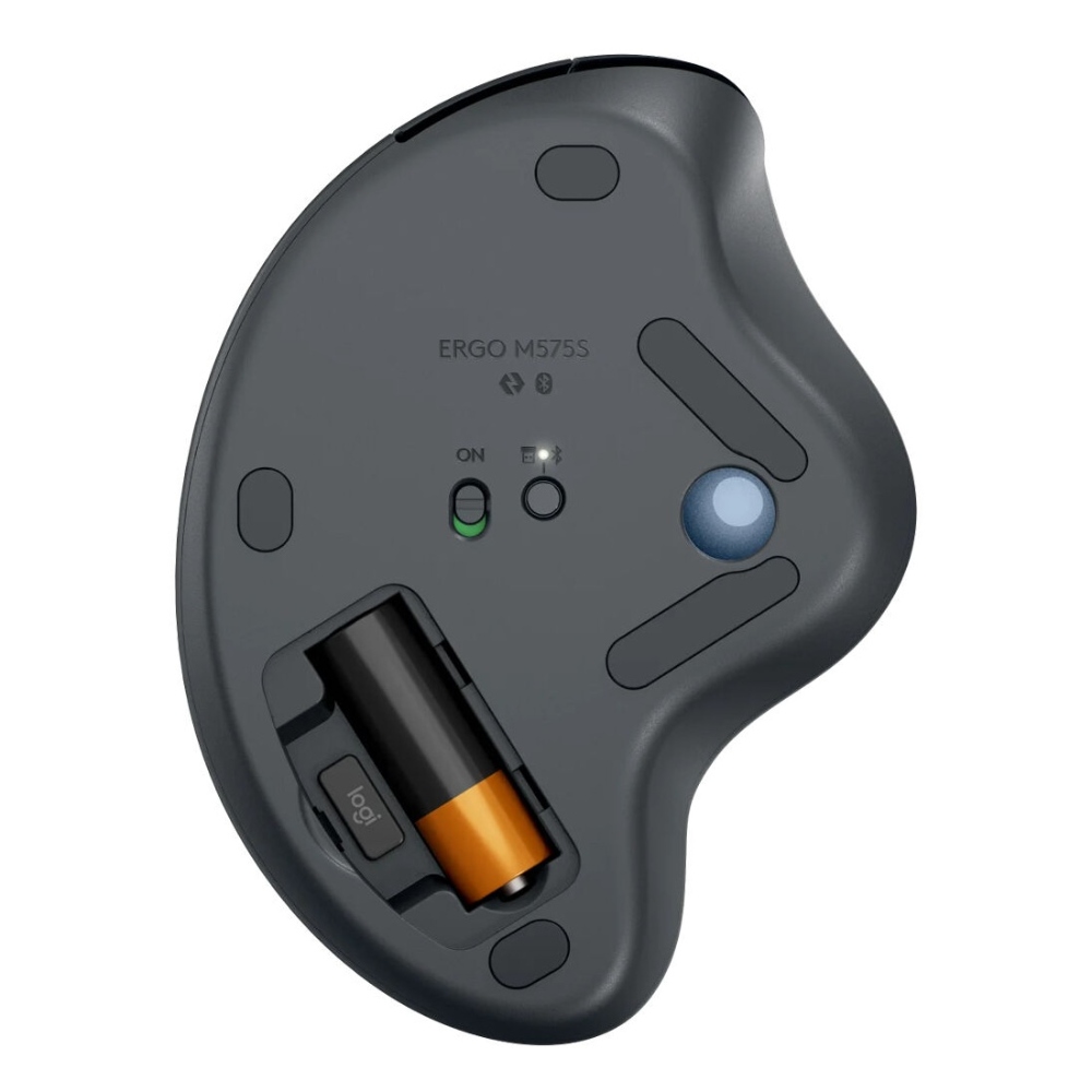 Logitech ERGO M575S, Mouse Inalámbrico Bluetooth, USB Logi Bolt, Trackball, Óptico 2000 dpi, Grafito · 910-007031