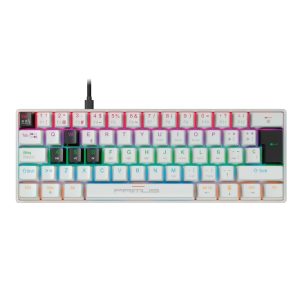Primus BALLISTA61T, Teclado Gaming Mecánico, Cableado USB, RGB, Español, Blanco · PKS-060W-S