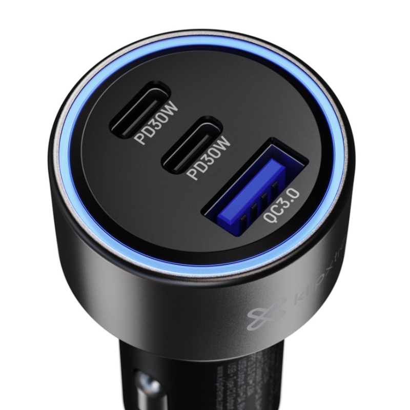 Klip Xtreme PowerCar 60, Cargador de auto de 60W con puertos USB-C y USB-A · KCC-060