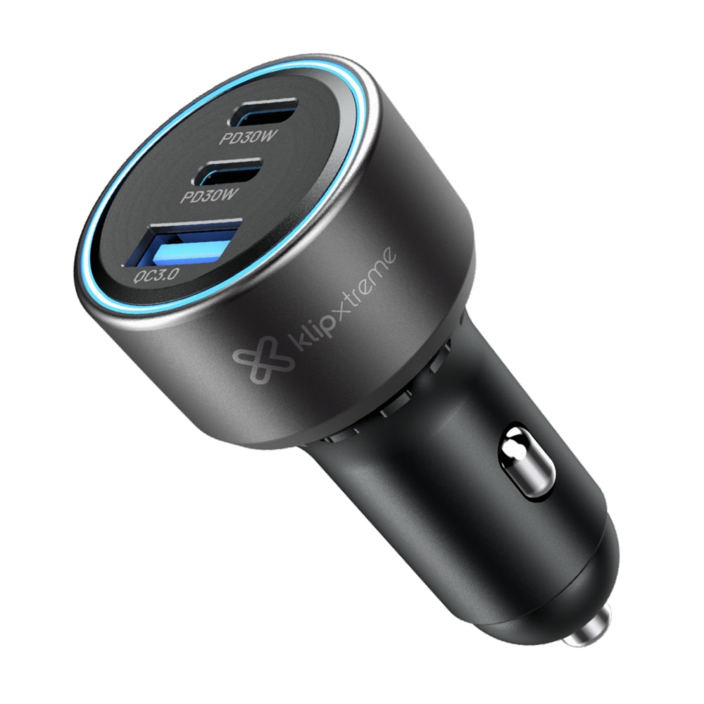 Klip Xtreme PowerCar 60, Cargador de auto de 60W con puertos USB-C y USB-A · KCC-060