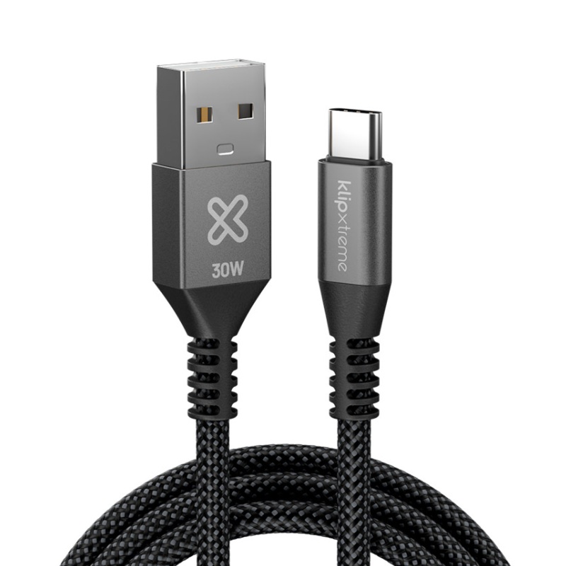 Klip Xtreme PowerGo 050, Cable USB-A a USB-C de 30W, 3FT · KAC-050-3FT