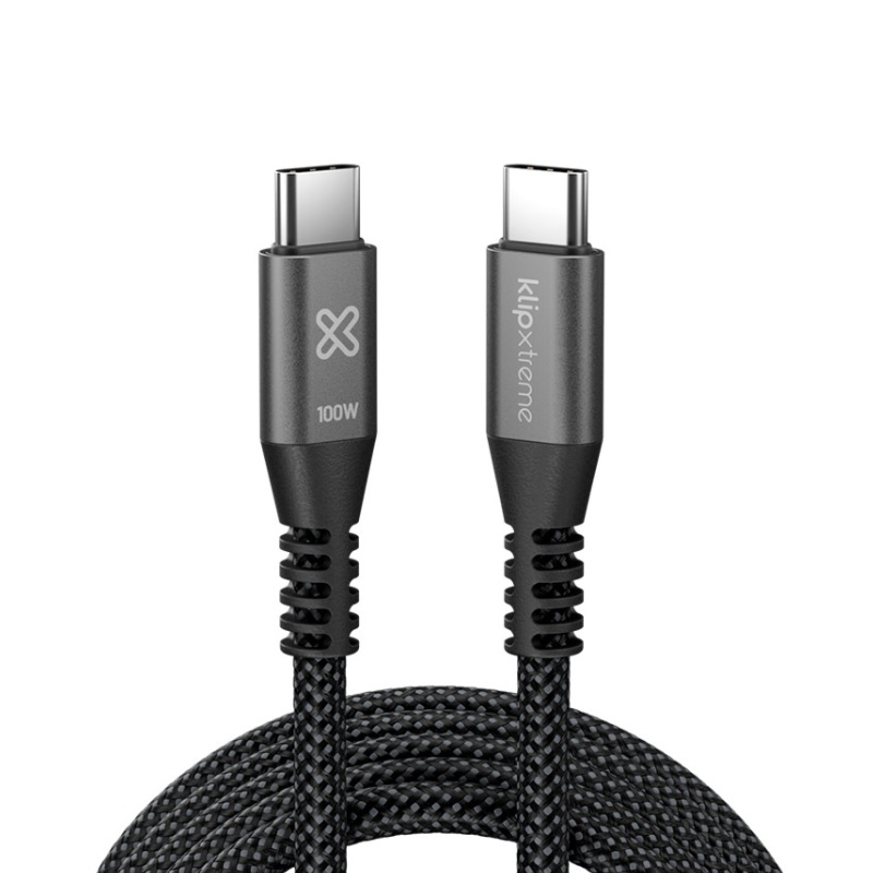 Klip Xtreme PowerGo 550, Cable trenzado USB-C de carga rápida, 100W, 6FT · KAC-550-6FT