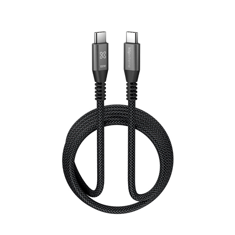 Klip Xtreme PowerGo 550, Cable trenzado USB-C de carga rápida, 100W, 6FT · KAC-550-6FT