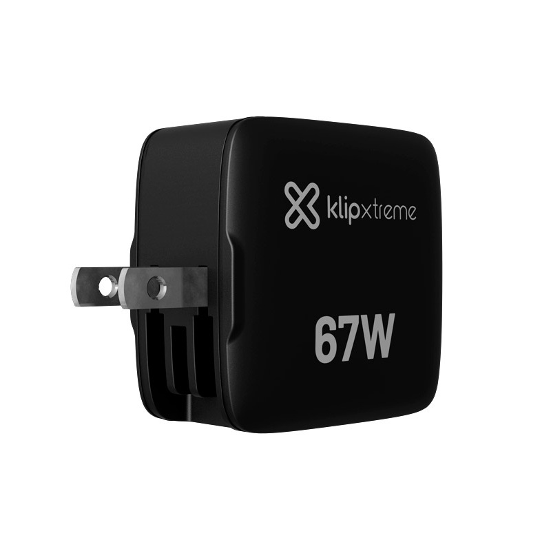 Klip Xtreme PowerWall 67, Cargador de pared de 67W con puertos USB-C y USB-A · KMC-500