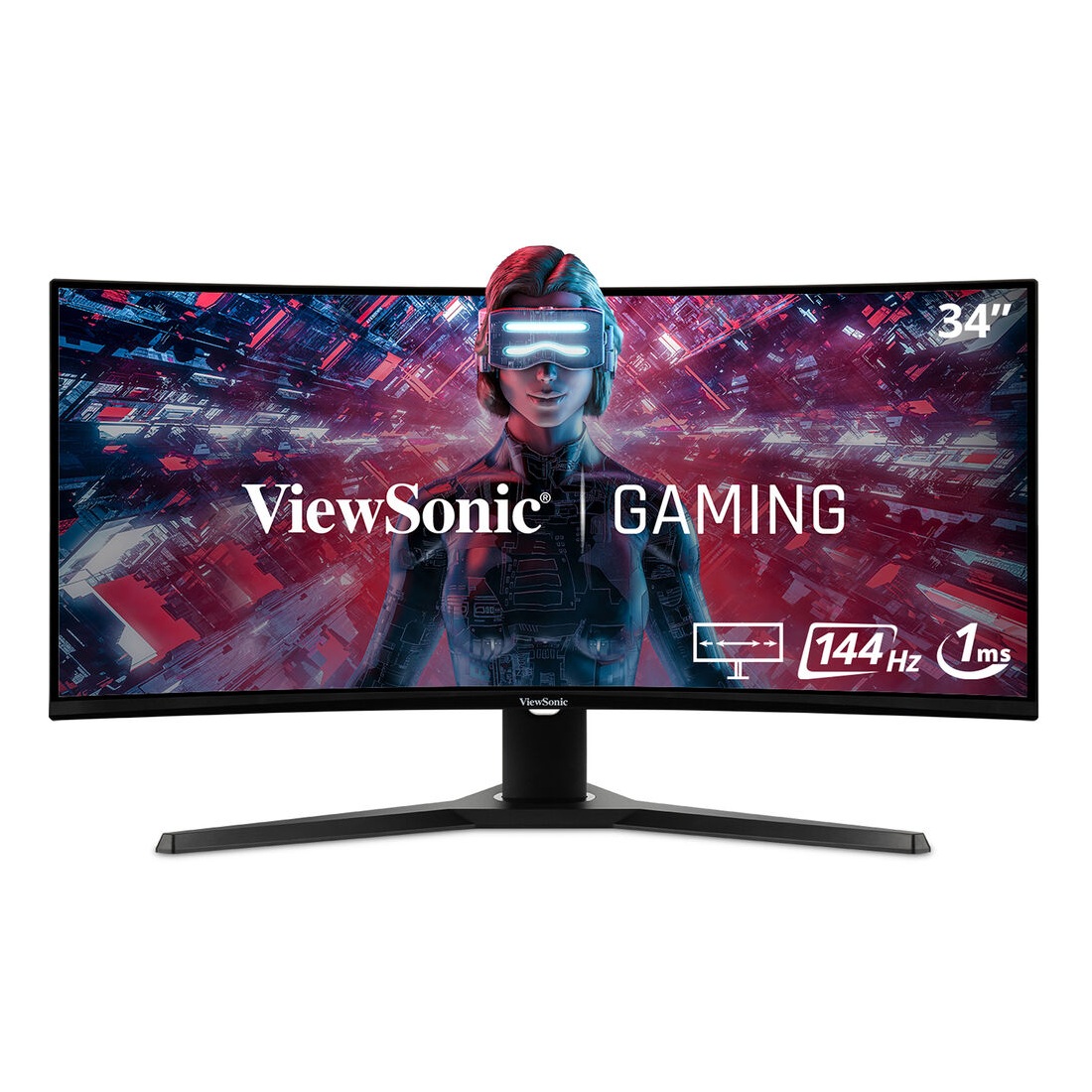 ViewSonic, Monitor Gaming 34″ Curvo UWQHD (3440×1440) VA, HDMI, DisplayPort, Audio 5W · VX3418-2KPC