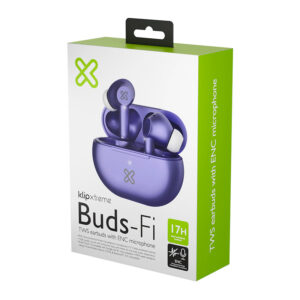 Klip Xtreme Buds-Fi, Auriculares Inalámbricos Bluetooth, IPX4, Púrpura · KTE-015PR