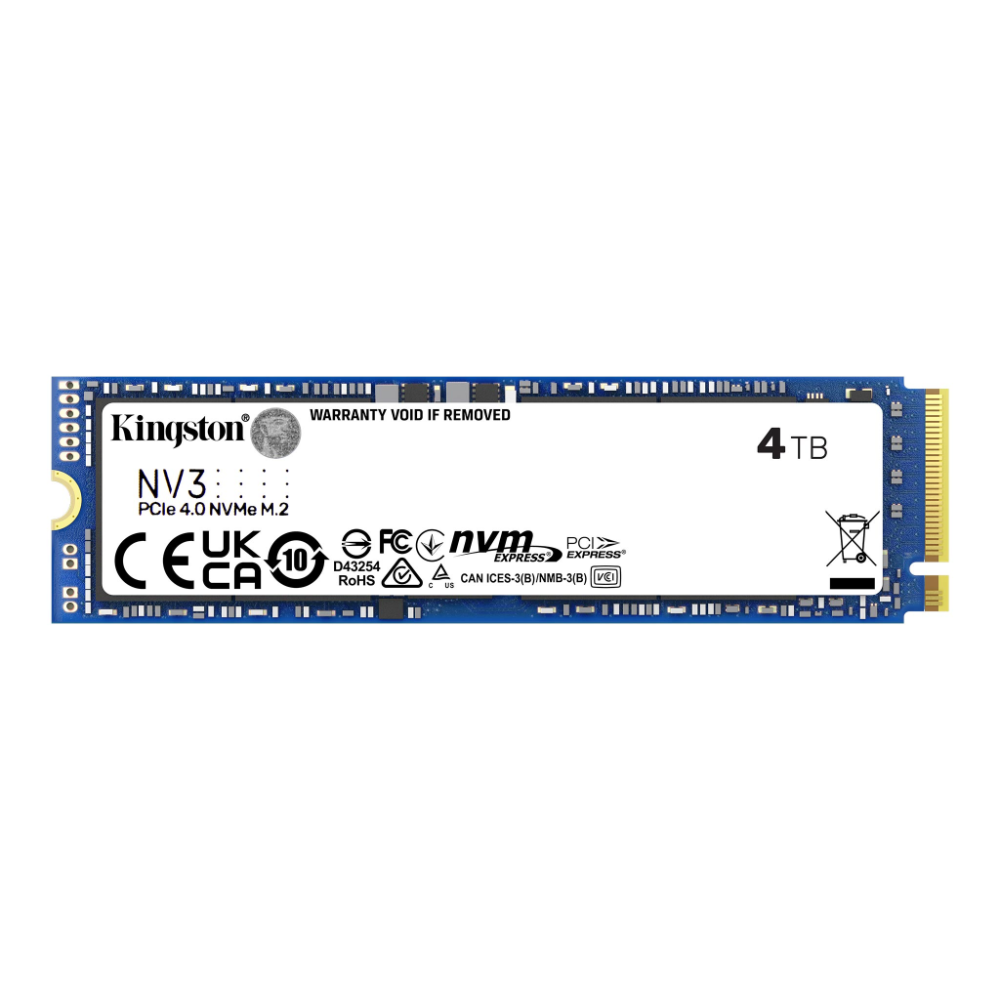 Kingston NV3, Unidad de Estado Sólido NVMe SSD de 4TB, M.2 2280, PCIe 4.0 x4, Interno · SNV3S/4000G