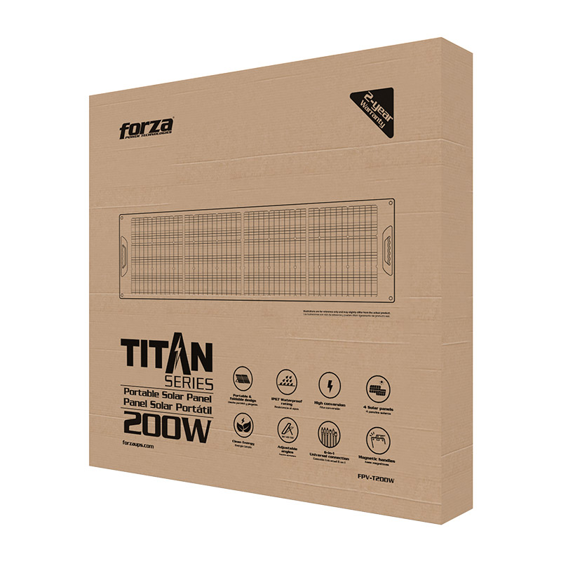 Forza Titan Series, Panel Solar Portátil de 200W, IP67 · FPV-T200W